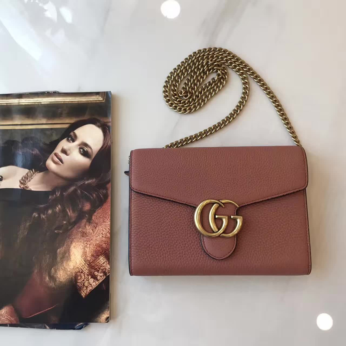 Gvc*1 gg leather woc 2340 20cm x 14cm x 4.5cm