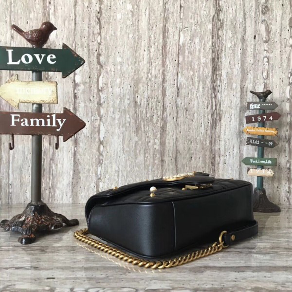 Gvc*1 marmont bag black 2645 26*7*15cm