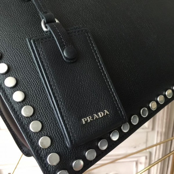 Pra*a etiquette bag black 4293  28cmx14cmx21cm