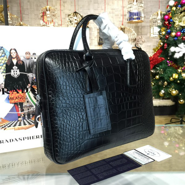 Pra*a leather briefcase 4201 36cm x 5.5cm x 28cm
