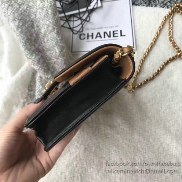 Ch**el lambskin small wallet on chain beige a91365 vs03969