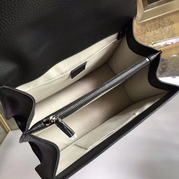 Gvc*1 dionysus medium top handle bag black leather 27cm