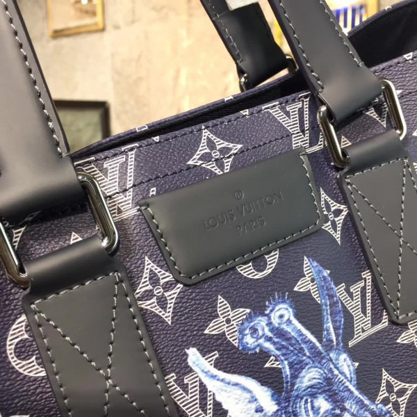 l0vis Vvtt0n atlas tote giraffe black 3762 35.5cm