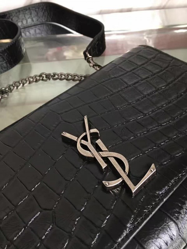 Y51 monogram kate crocodile embossed shiny leather 5023 24cm x 15.5cm x 4.5cm