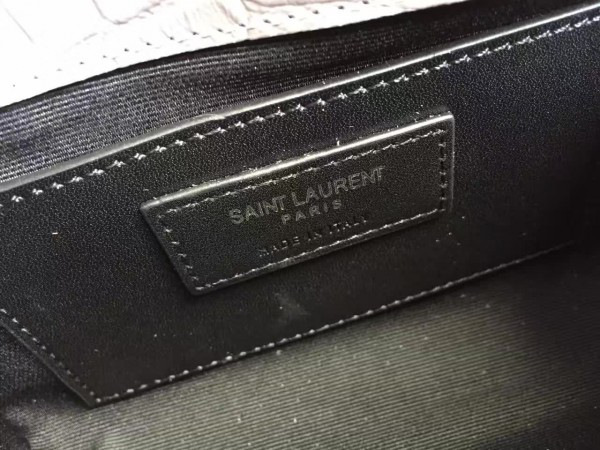 Y51 monogram kate silver tassel in embossed crocodile shiny leather 5039 17cm x 11cm x 14cm