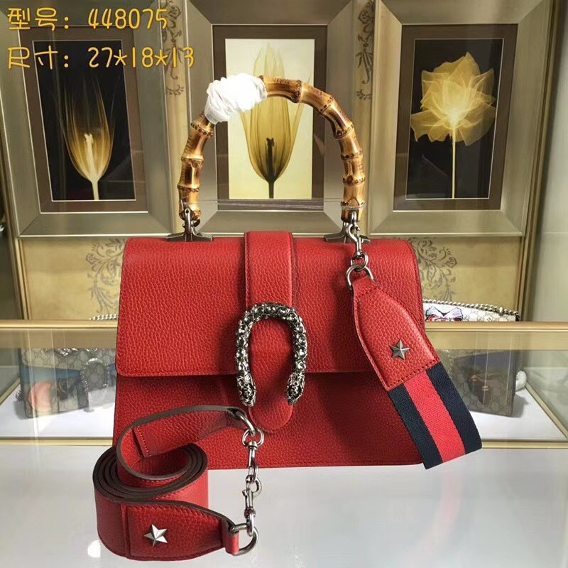 Gvc*1 dionysus medium top handle bag red leather 27cm