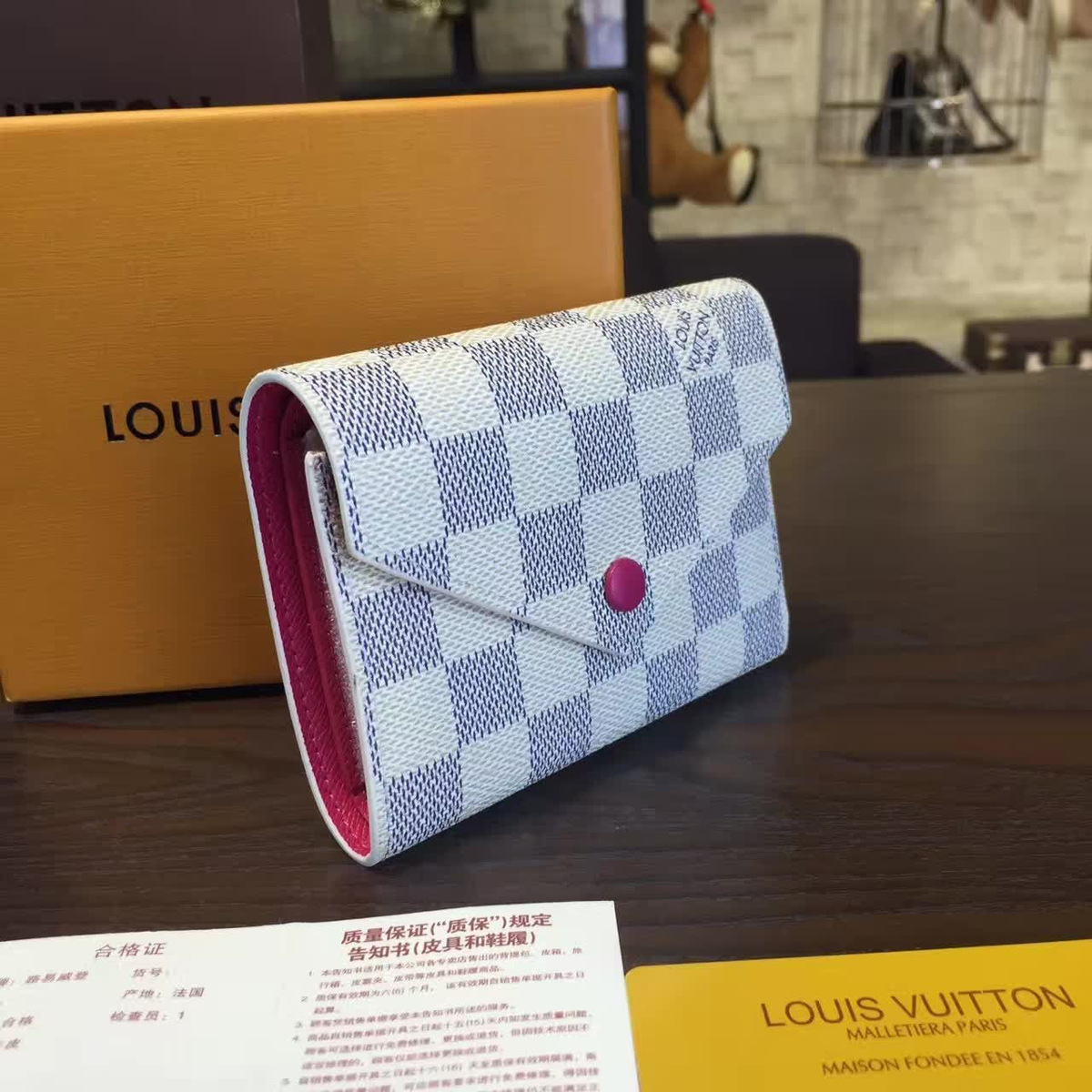 cohotbag l0vis Vvtt0n victorine  wallet damier azur canvas 3197