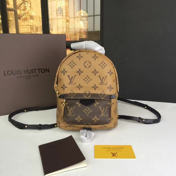 l0vis Vvtt0n palm springs backpack mini monogram canvas reverse 15cm x 9cm x 22cm