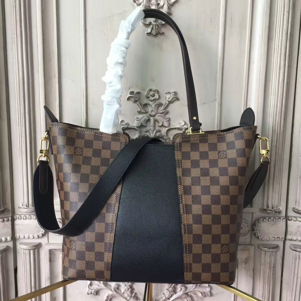 l0vis Vvtt0n jersey noir chess black 41cm