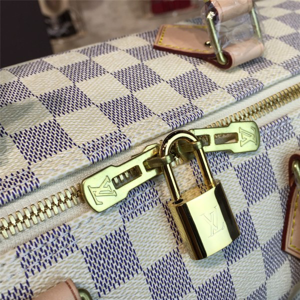 l0vis Vvtt0n speedy bandoulière 30 damier azur canvas _30cm x 21cm x 17cm