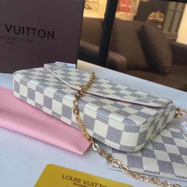 l0vis Vvtt0n pochette  felicie damier azur canvas 3704 21cm