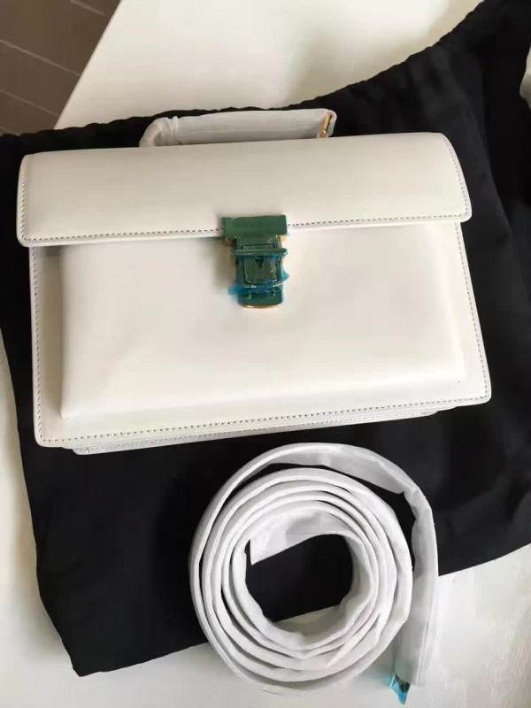 Y51 black leather medium high school satchel bag 5112 22cm x 16cm x 8cm