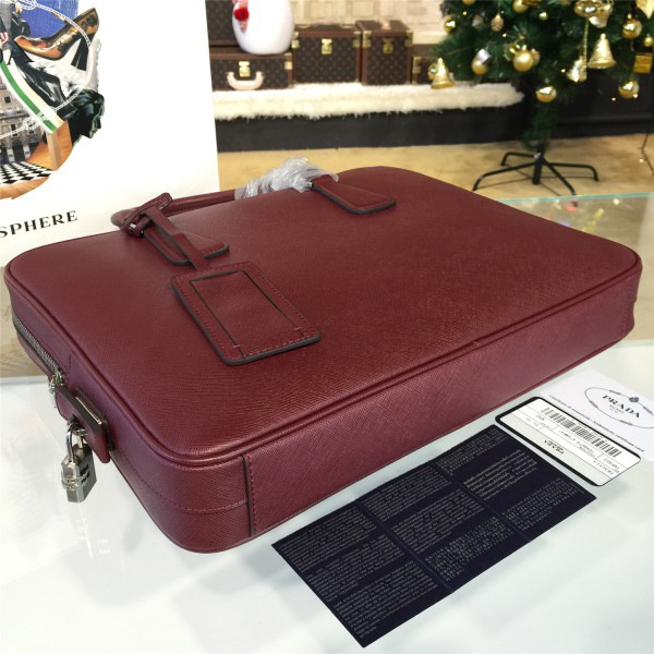 Pra*a leather briefcase 4218  37cm x 5.5cm x 29cm
