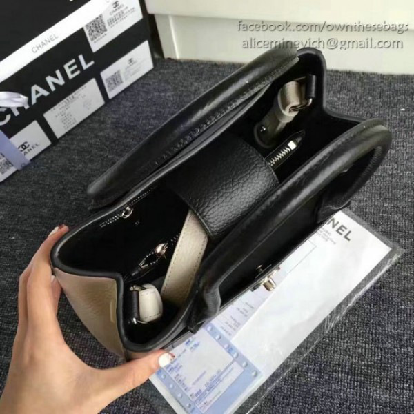 Ch**el calfskin large shopping bag black