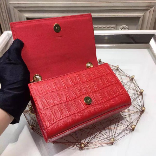 Y51 monogram kate in embossed crocodile shiny leather cohotbag 4753