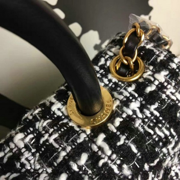 Ch**el tweed top handle bag a13042
