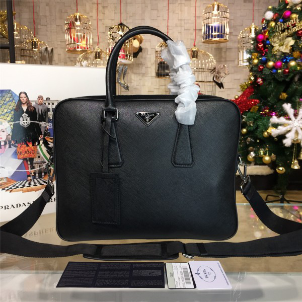 Pra*a leather briefcase 4229 36cm x 8.5cm x 28cm