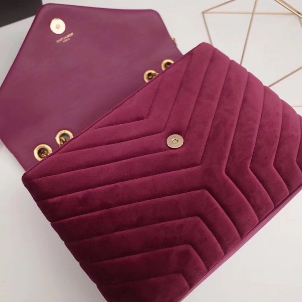 Y51 loulou monogram quilted velvet shoulder bag large 4801 30cm*20cm*10cm