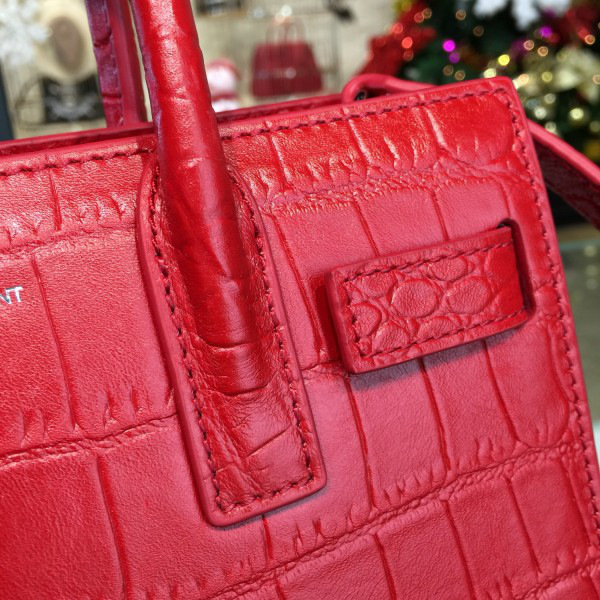 Y51 sac de jour in crocodile embossed leather red 4920 21.5cm x 9.5cm x 18cm