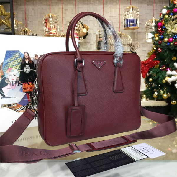 Pra*a leather briefcase 4226 36cm x 8.5cm x 28cm