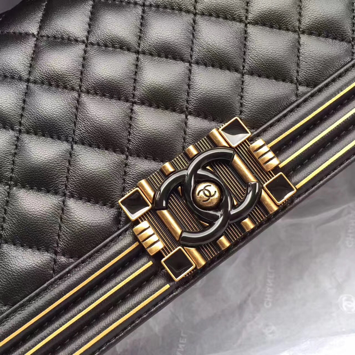 Ch**el new original single bag black 25cm