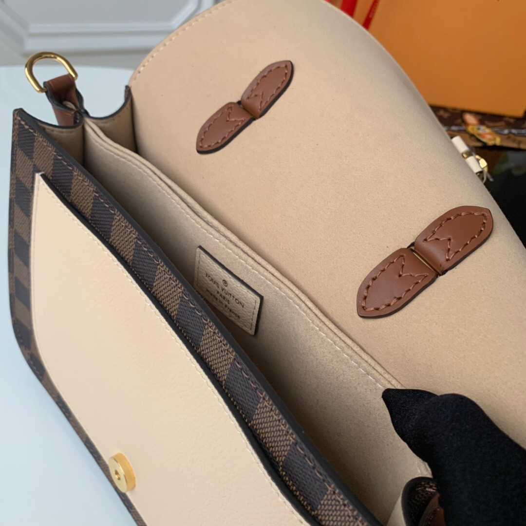 LV original single handbag crossbody handbag fusion apricot 25CM
