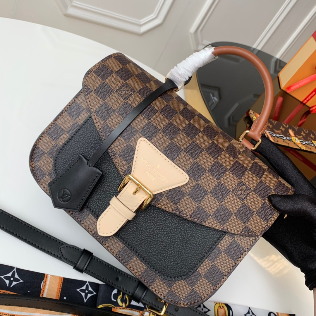 LV original single handbag crossbody handbag fusion black 25CM