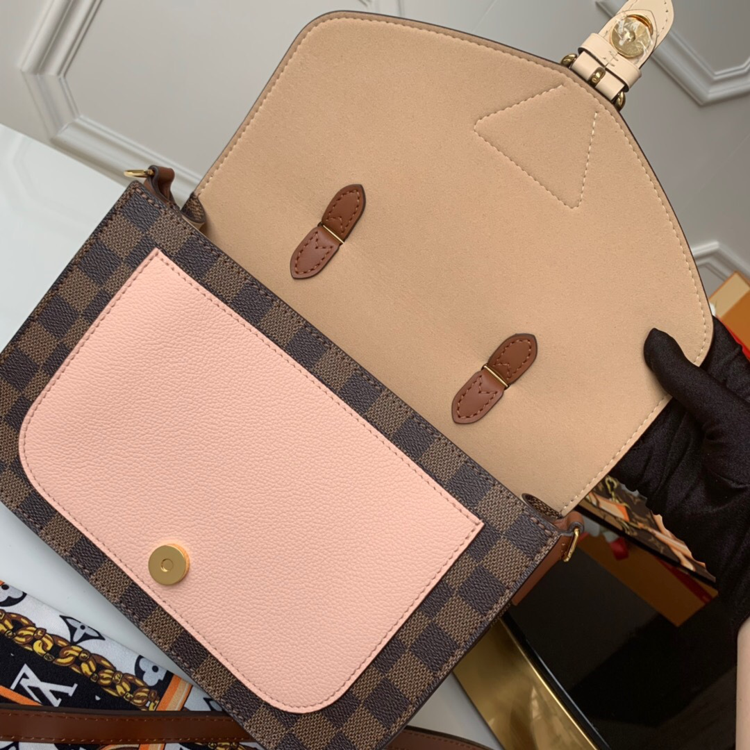 Lv original single handbag crossbody handbag fusion powder white25CM