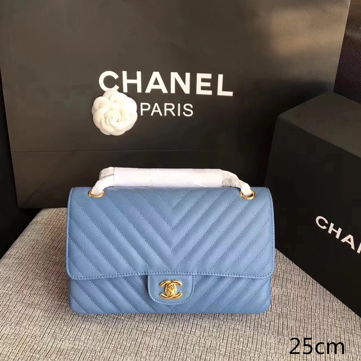 Ch**el classic tote light blue