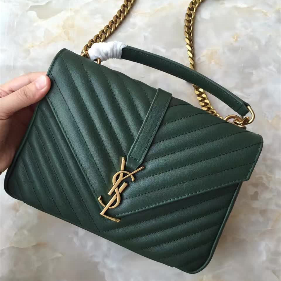 Y51 gold monogram college green 5111 24cm x 17cm x 6.5cm