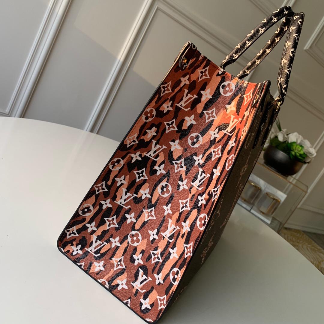 Lv monogram giant on the go tote bag black and white  41 cm