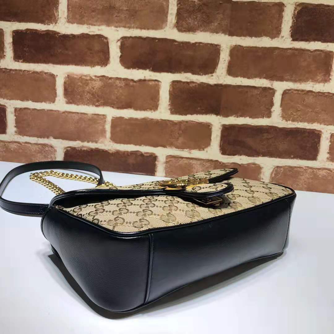 Gvc*1 gg marmont small shoulder beige ebony gg