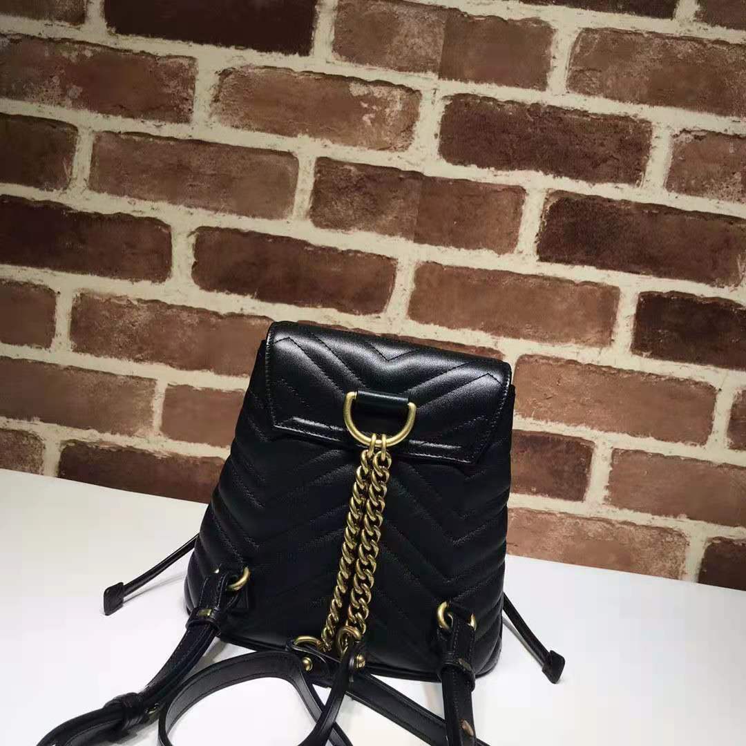Gvc*1 backpack black with gold hardware  19*18.5*10cm