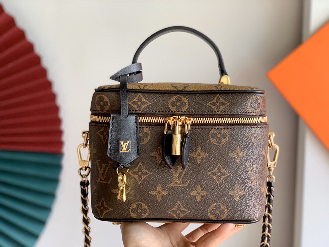 LV 2020 Vanity PM Monogram in Brown handbags M42264 14 x 19 x 10 cm