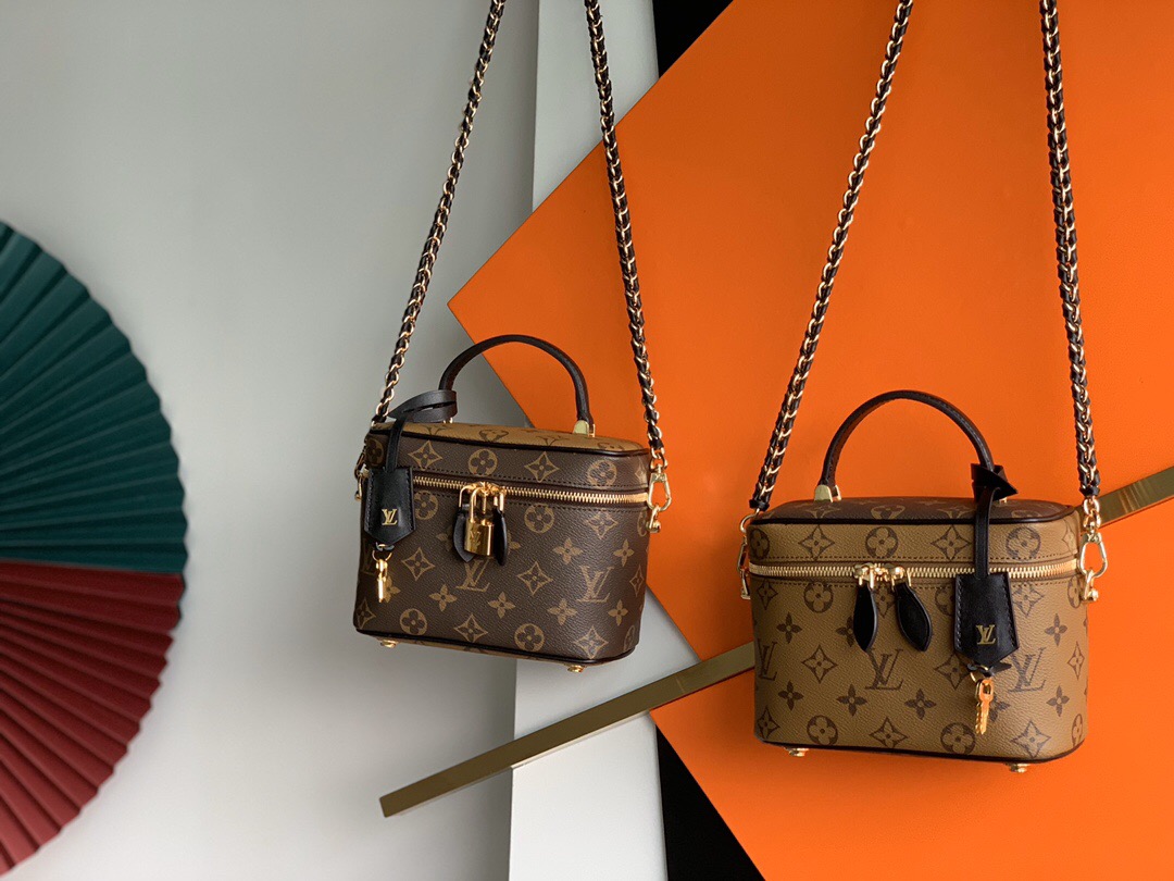 LV 2020 Vanity PM Monogram in Brown handbags M42264 14 x 19 x 10 cm