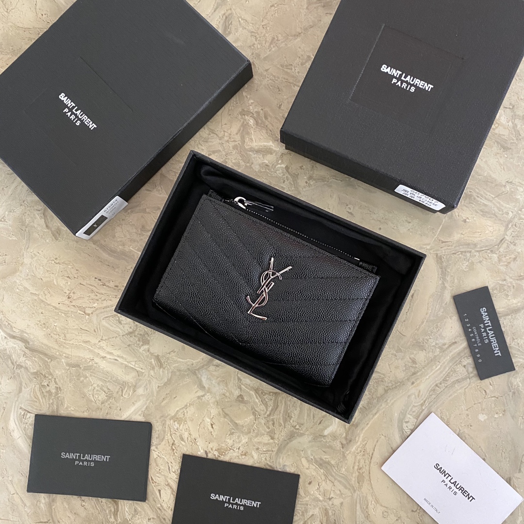 MONOGRAM ZIPPERED TWO-PART WALLET IN LEATHER 575974 13 x 9 x 1,5 cm
