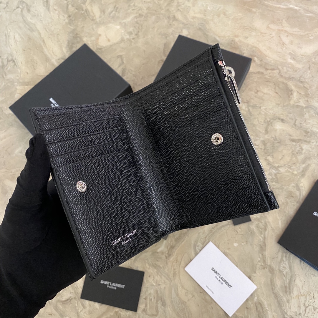 MONOGRAM ZIPPERED TWO-PART WALLET IN LEATHER 575974 13 x 9 x 1,5 cm