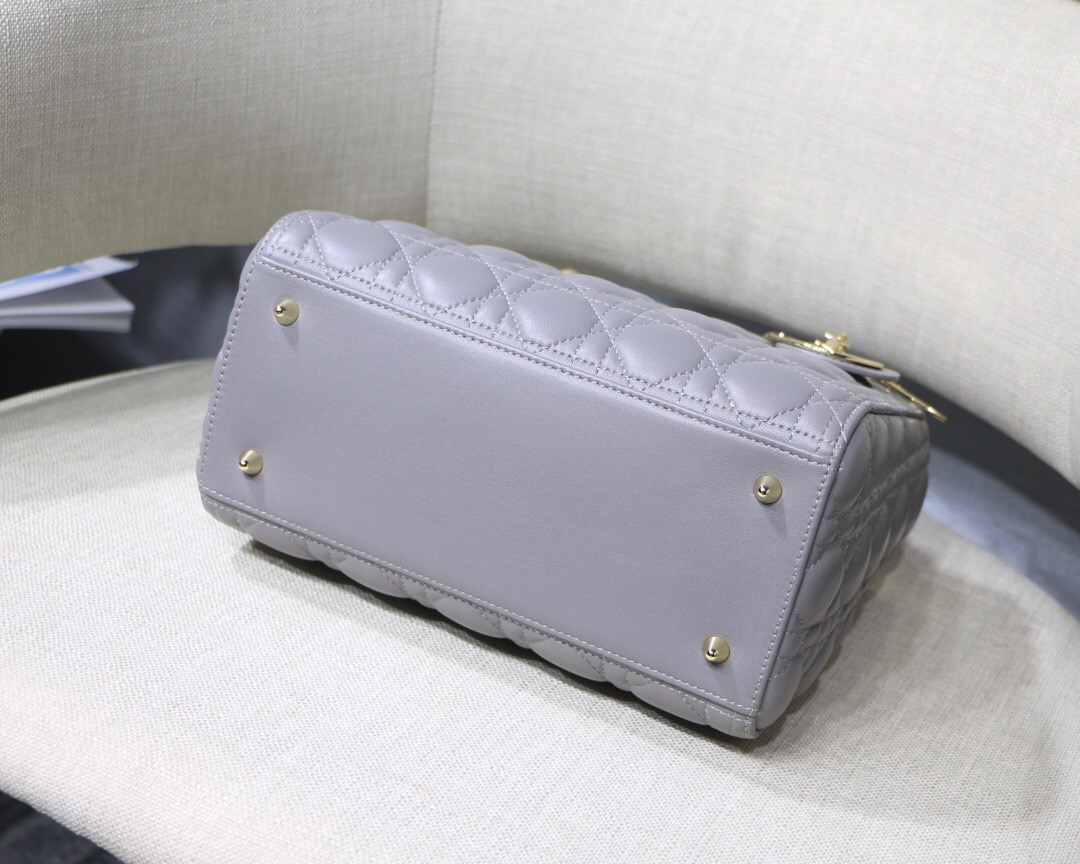 D10r medium lady bag gray cannage lambskin m0565 24 x 20 x 11cm