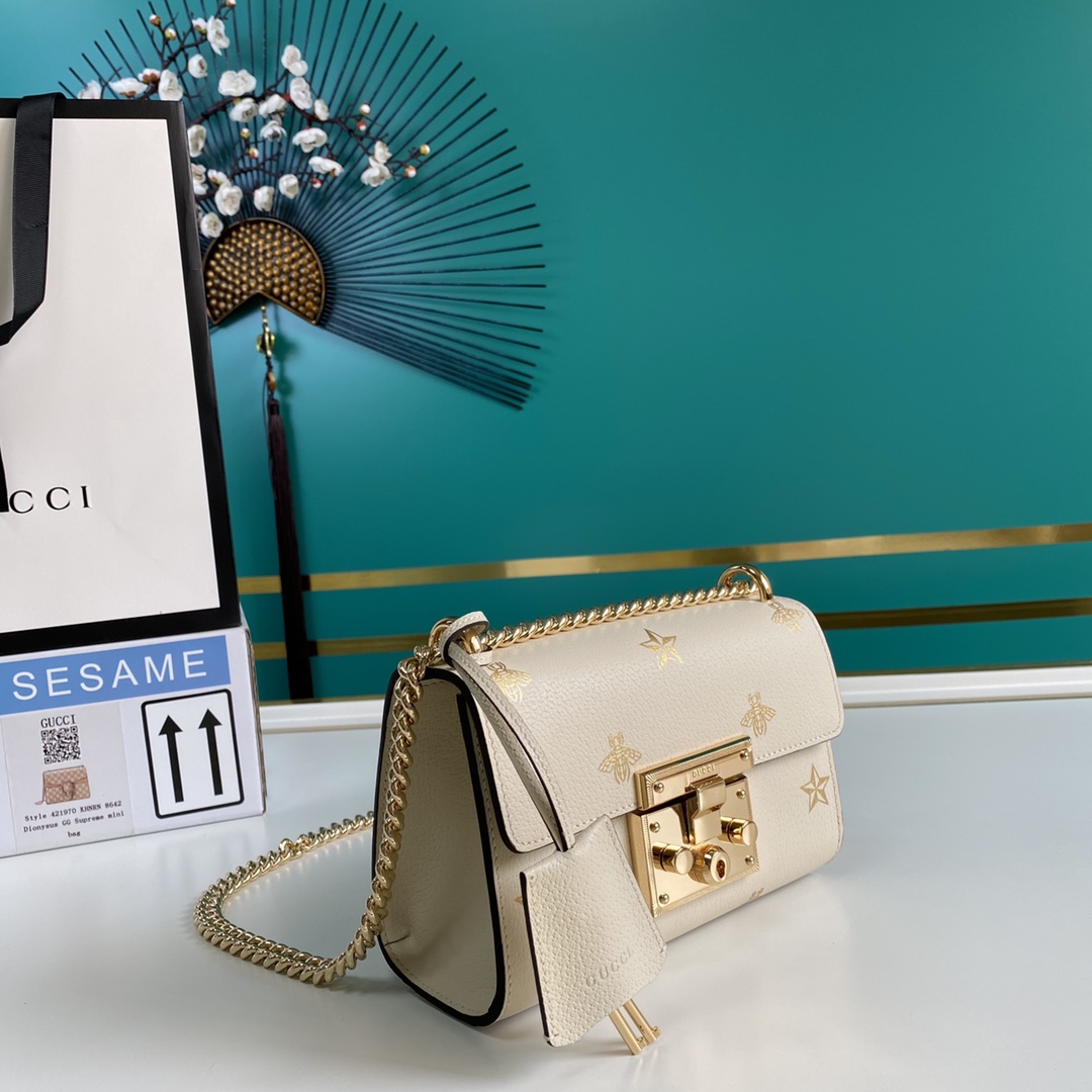 Gvc*1 padlock bee star small shoulder bag 432182 20cm x 12.5cm x 8cm