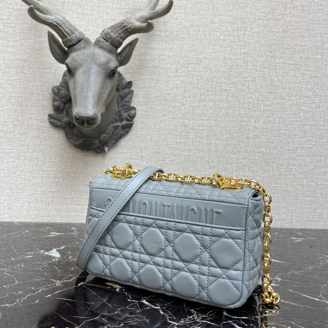 d10r small caro bag gray S*pple cannage calfskin m9241uwhc 20 × 12 × 7 cm