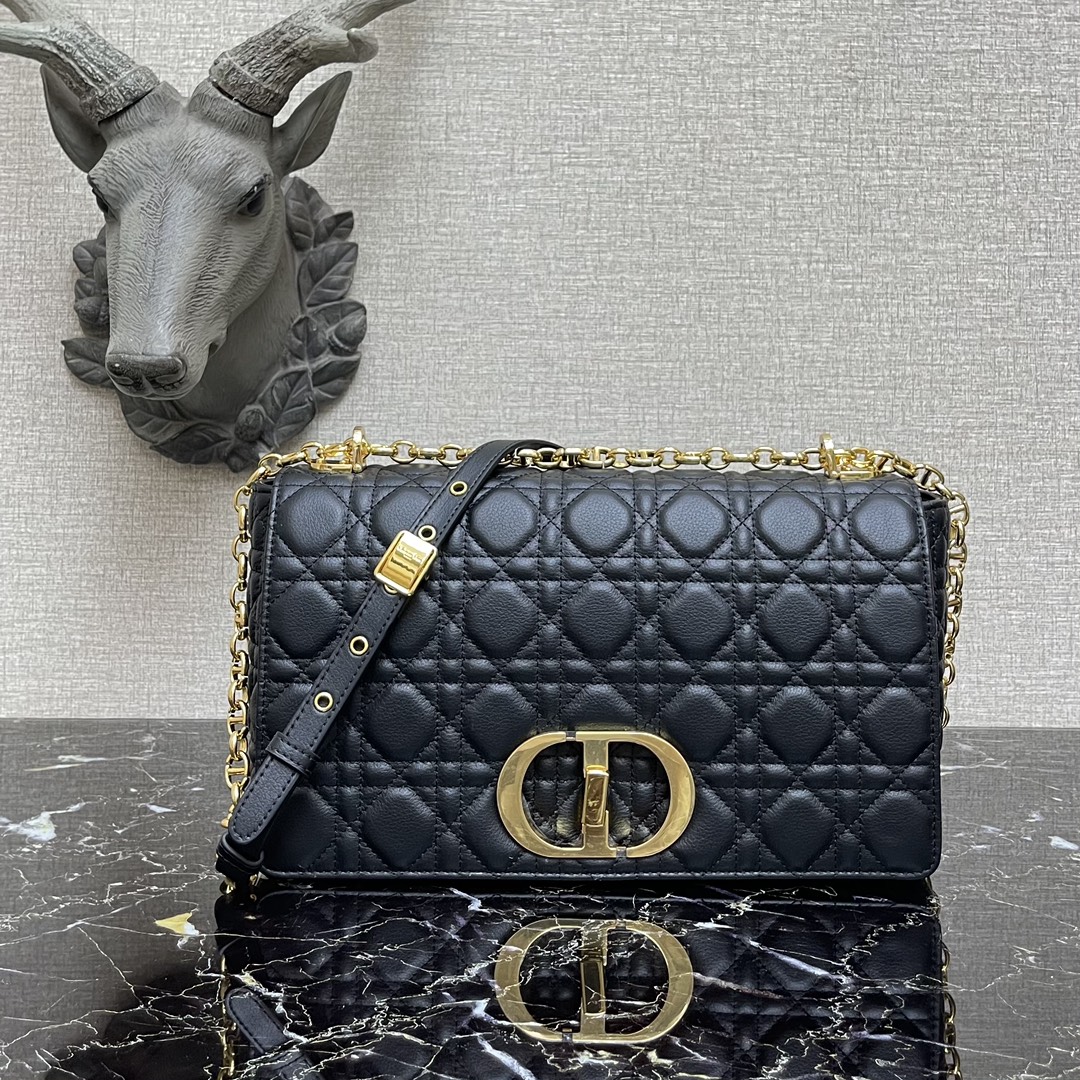 d10r large d10r caro bag black S*pple cannage calfskin m9243uwhc 28 × 17 × 9 cm