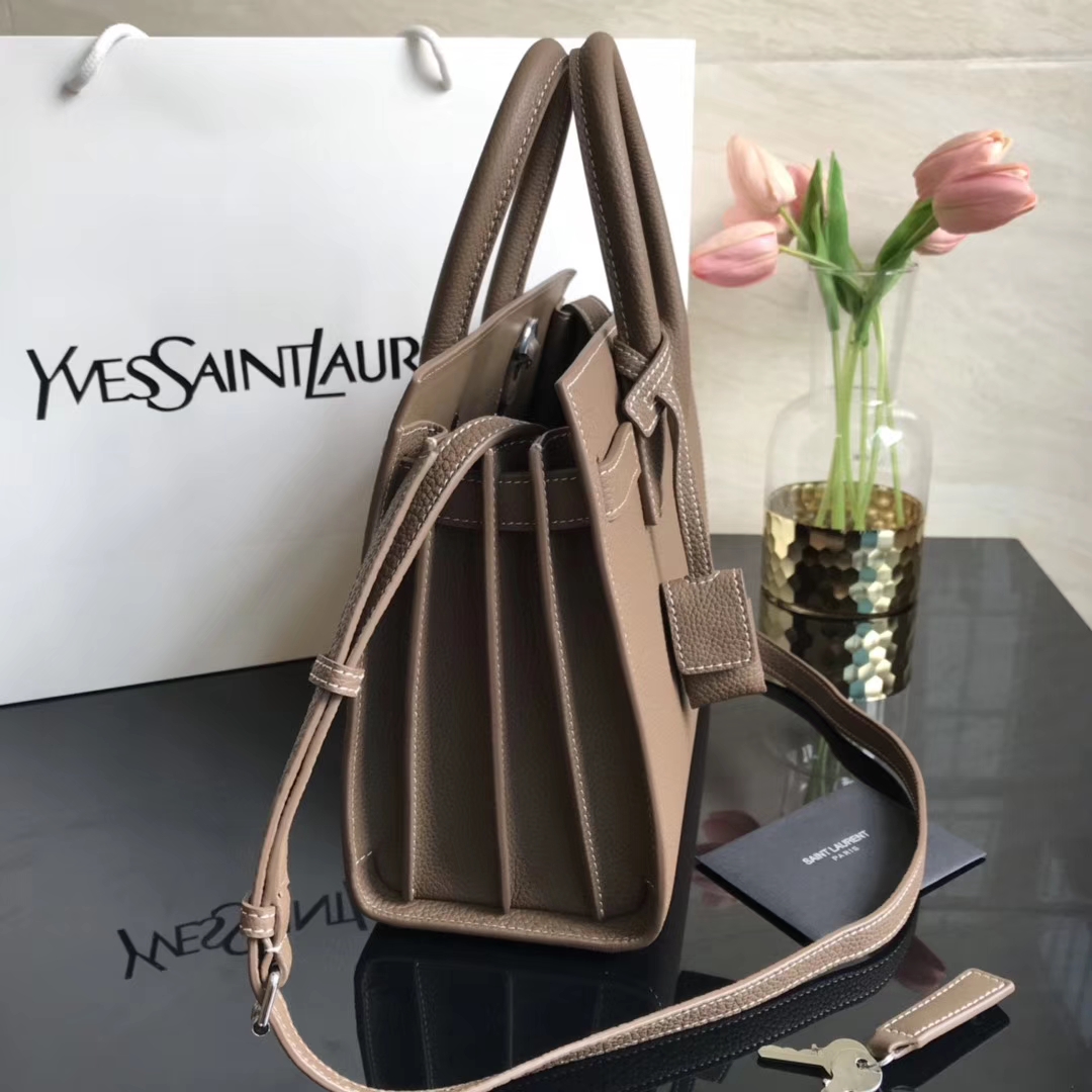 Y51 classic sac de jour baby in grained leather  dark beige 421863 26 x 20.5 x 12.5 cm