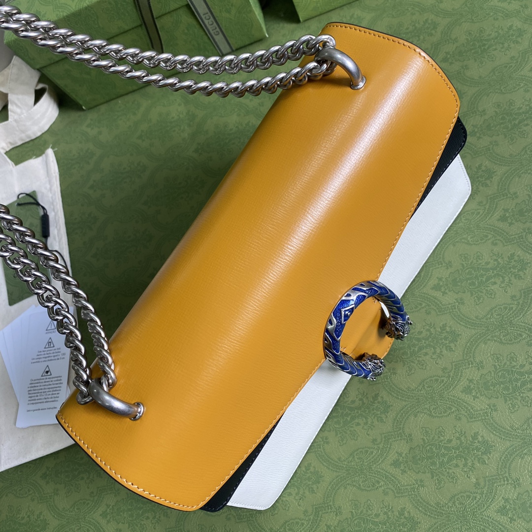 Gvc*1  svp*me dionysus small shoulder bag orange and white leather 400249 28 x 17 x 9 cm