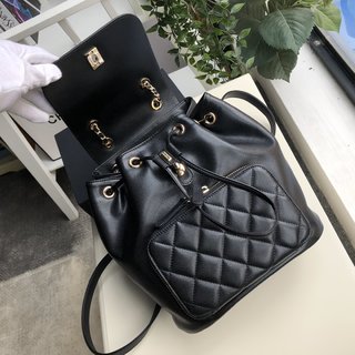 Ch**el business affinity backpack black leather a93748 25 x 24 x 17 cm