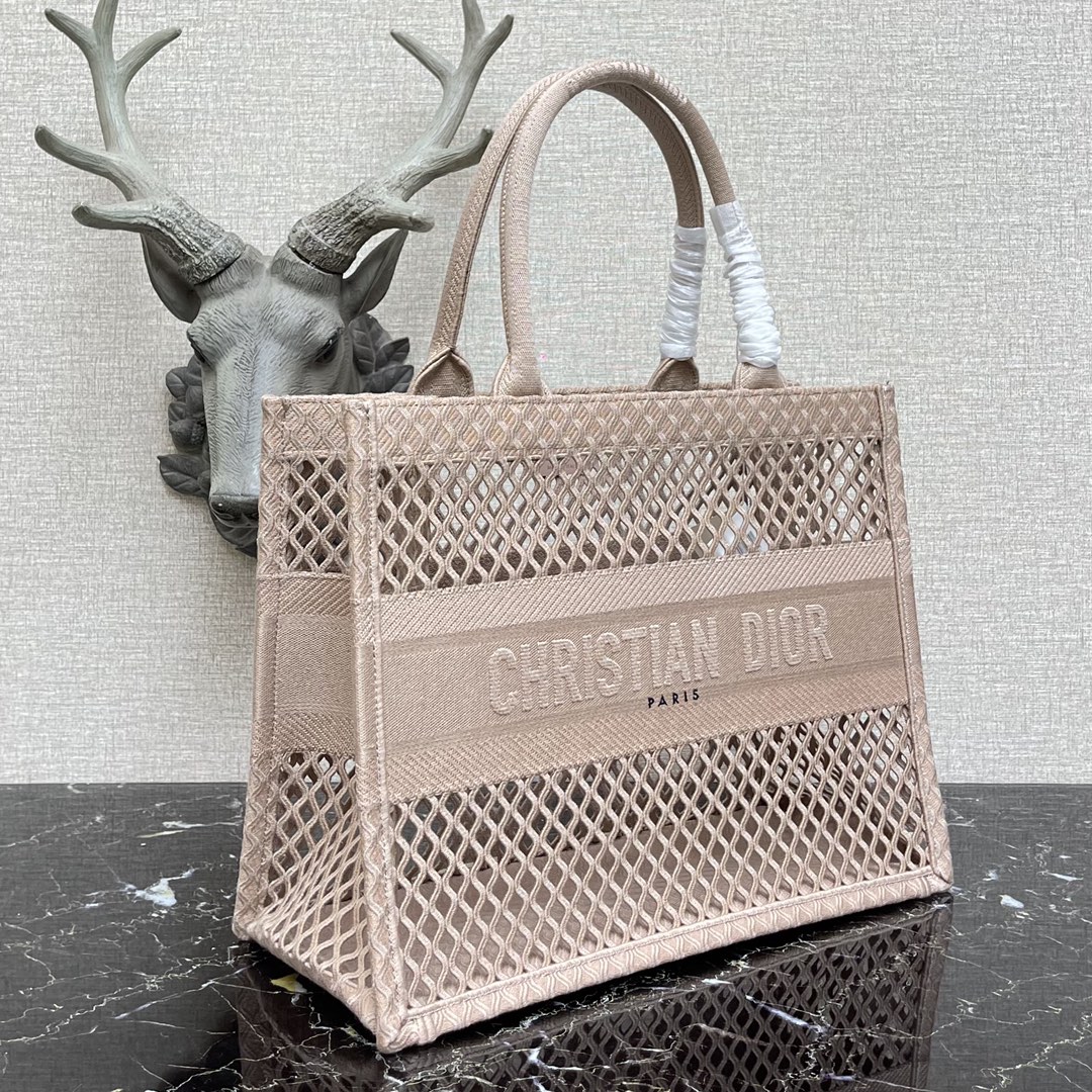 D10r small book tote clay-colored mesh embroidery m1296 36cm