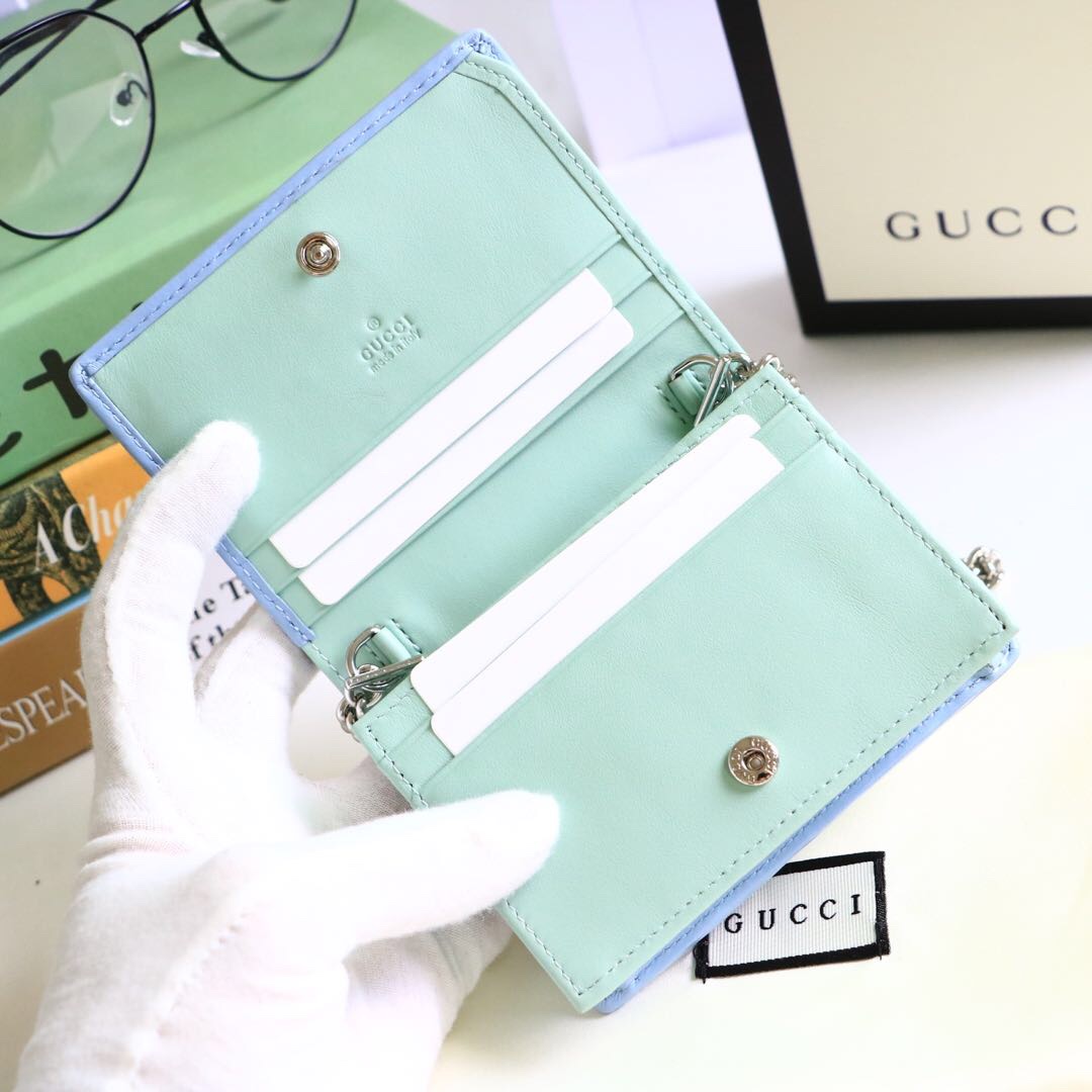 Gvc*1 gg marmont card case wallet rainbow pastel ‎625693 11 x 8.5 x 3 cm