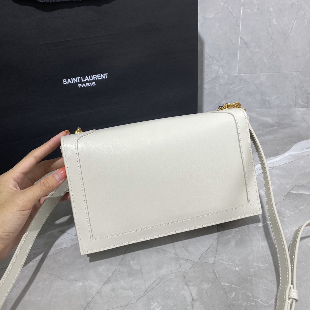 Y51 book bag in smooth leather white 532756  24 × 14 × 8 cm