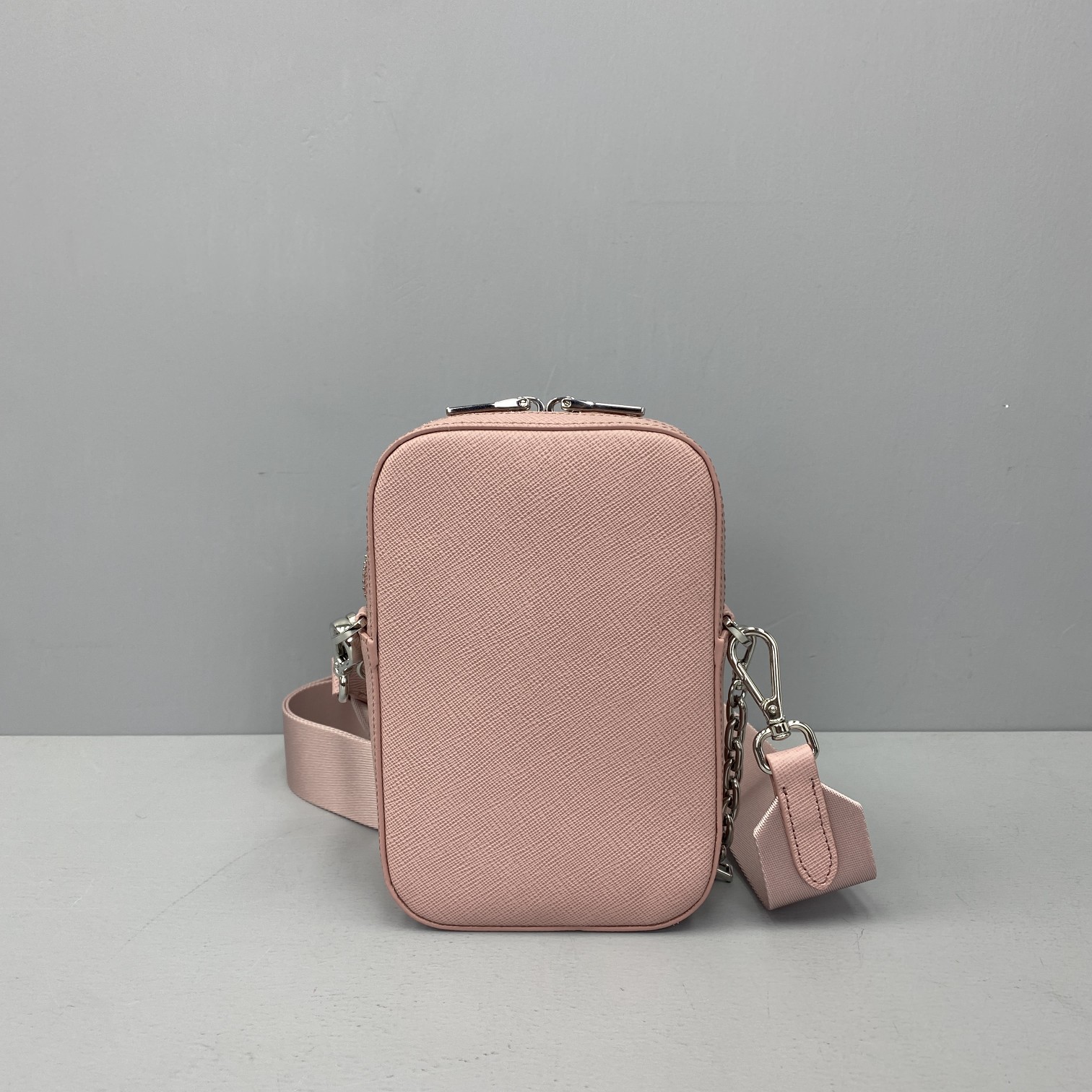 Pra*a saffiano leather mini bag water lily 1bh183 12 x 6.5 x 18 cm