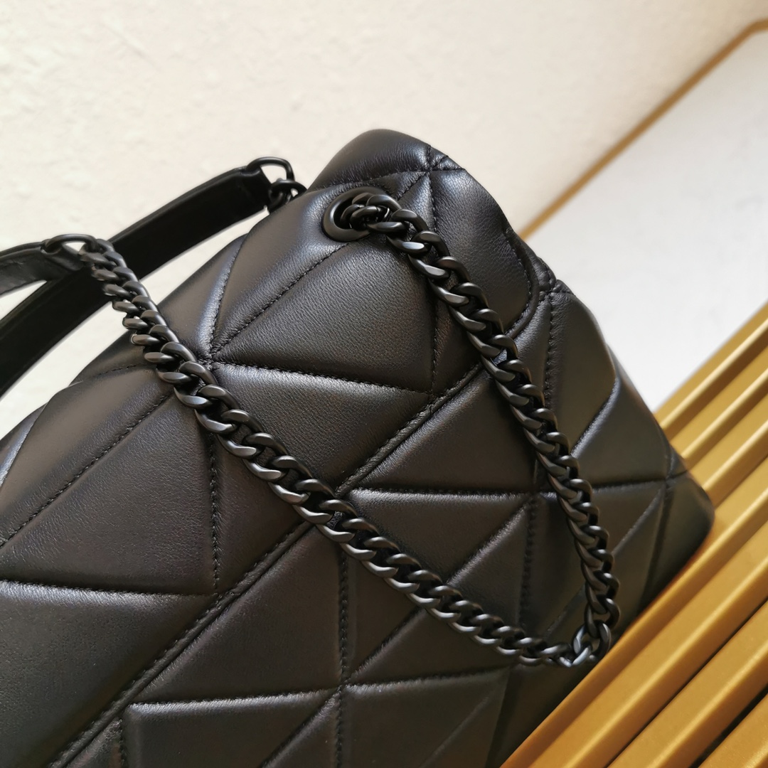 Pra*a large nappa leather Pra*a spectrum bag black 1bd231 27 × 18.5 × 9 cm