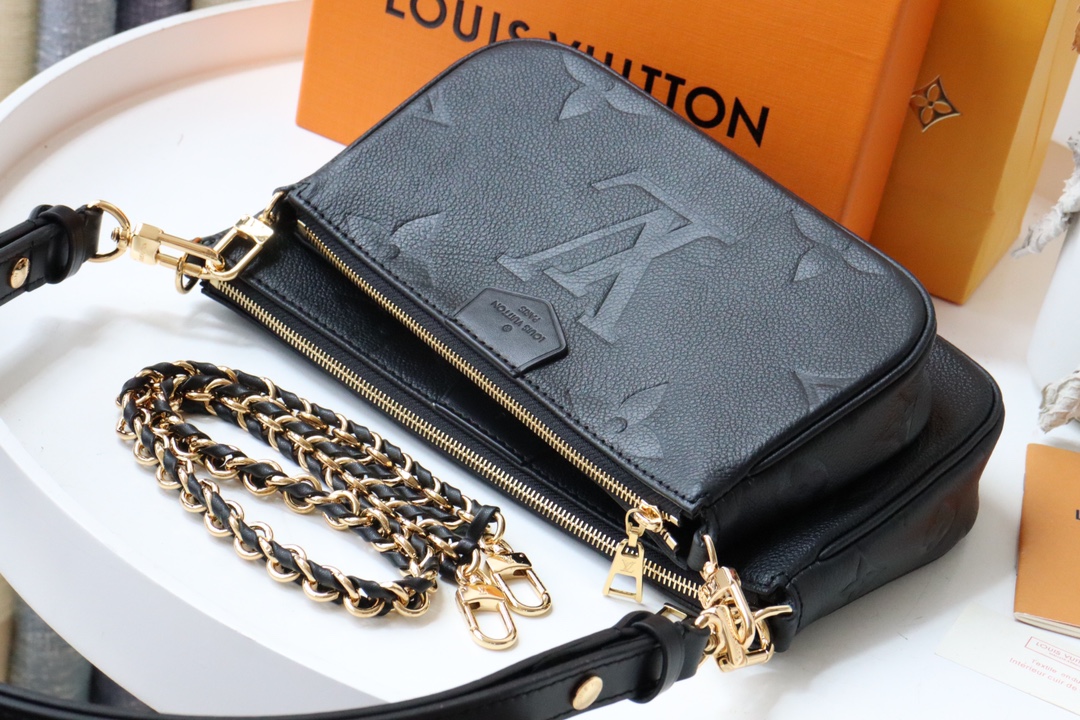 l0vis Vvtt0n multi pochette accessoires monogram empreinte leather black m80399 24 x 13.5 x 4 cm